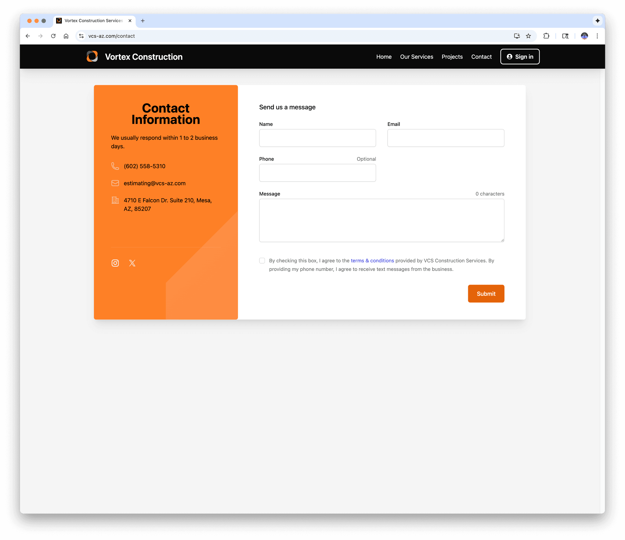 Vortex Construction Services